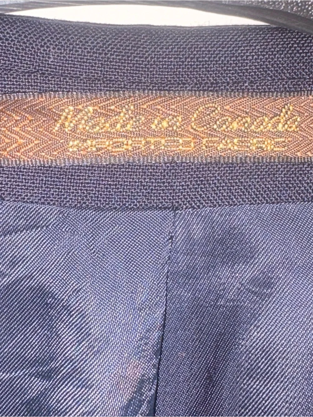 Vtg Chaps Ralph Lauren Navy Blue Wool Blazer Gold Buttons Made in Canada 40R